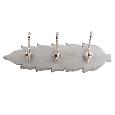 Grey Silver Small Wall Wooden Iron Hooks